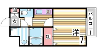 プレサンス三宮花時計前の物件間取画像